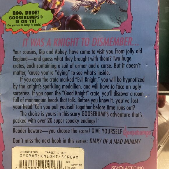Vintage Book-Goosebumps The Knight in Screaming Armor 1996-RL Stine - Picture 4 of 4